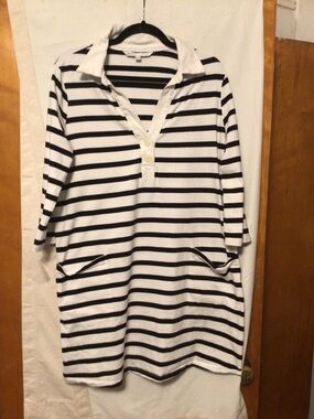 The Nines by Hatch 100% cotton ,coastal,nautical tee shirt dress SZ L